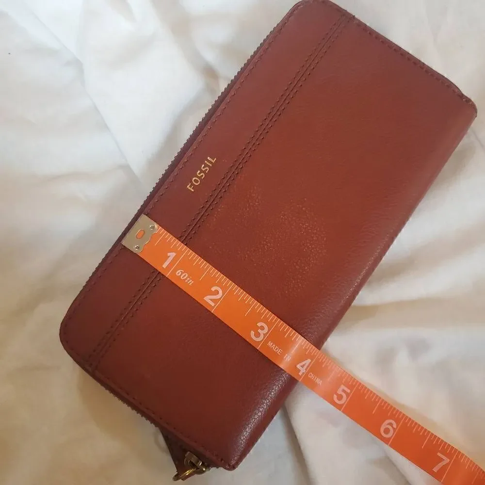 Fossil Tan Leather Wallet - faded back